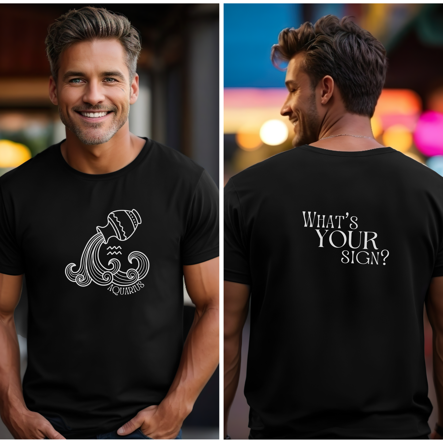 AQUARIUS - Zodiac Sign Cotton Tee Collection | What's Your Sign