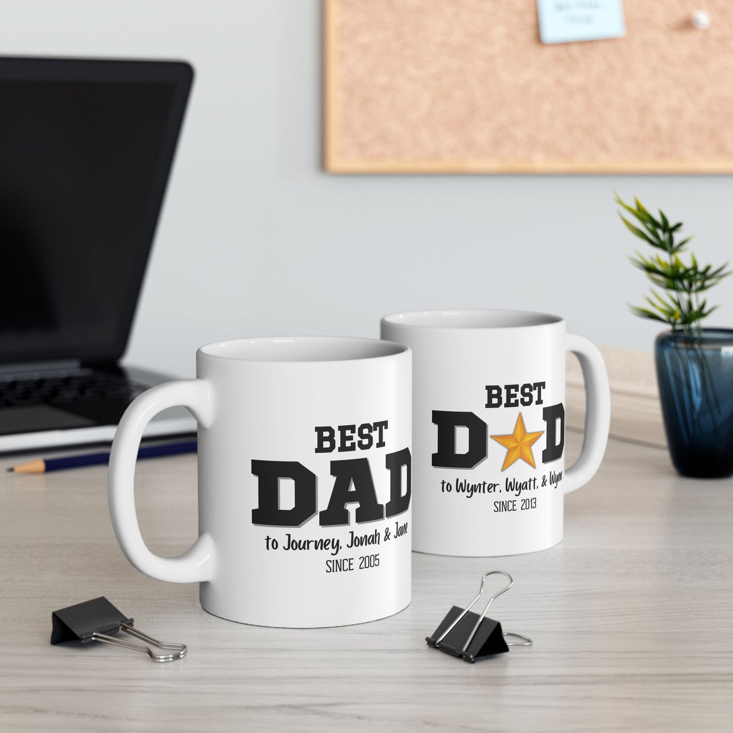 Personalized "Best Mom/Dad" Mug with Kids' Names and Year