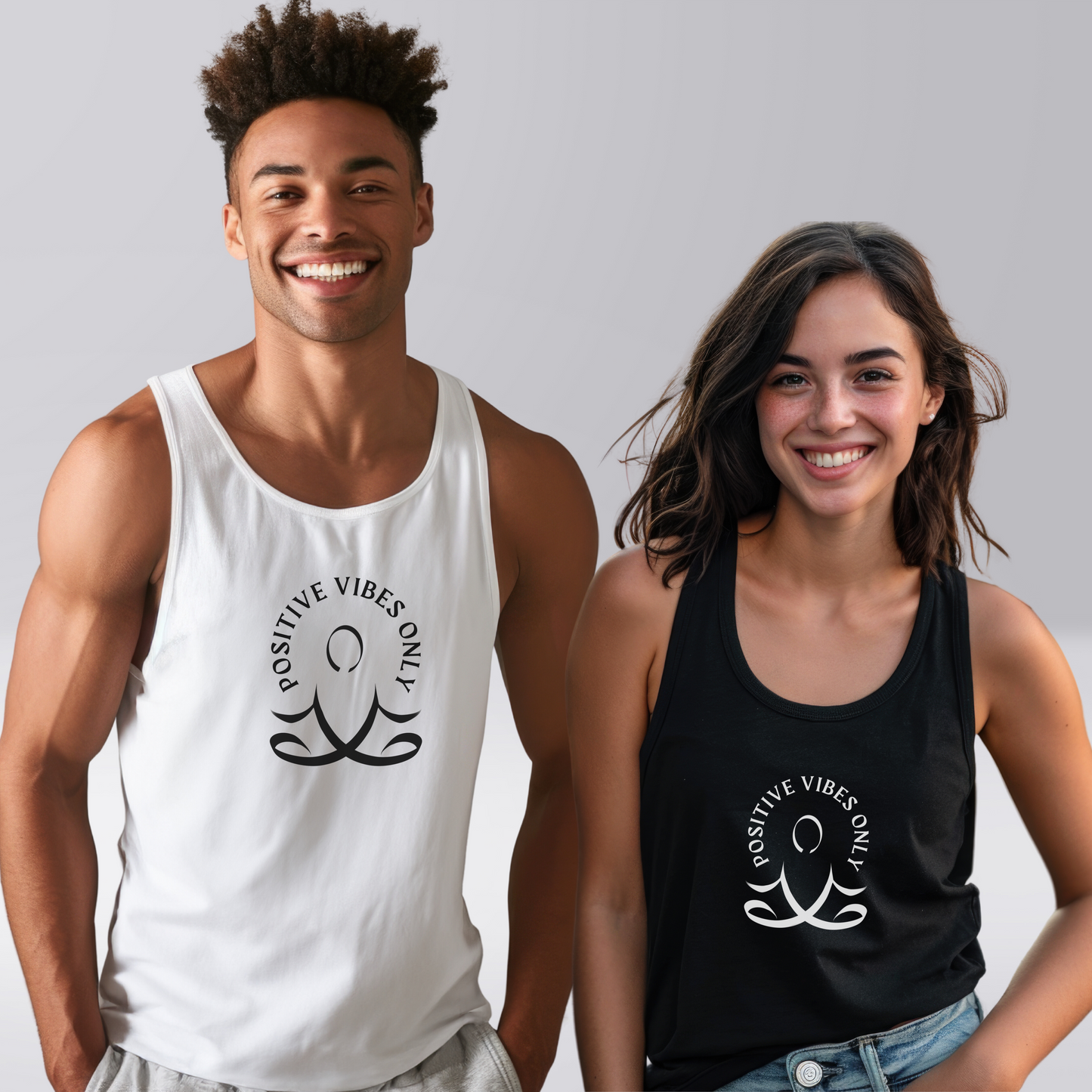 Positive Vibes Only Tank Top | Casual Vibe | Gym Wear | Unisex Summer Tank Tops