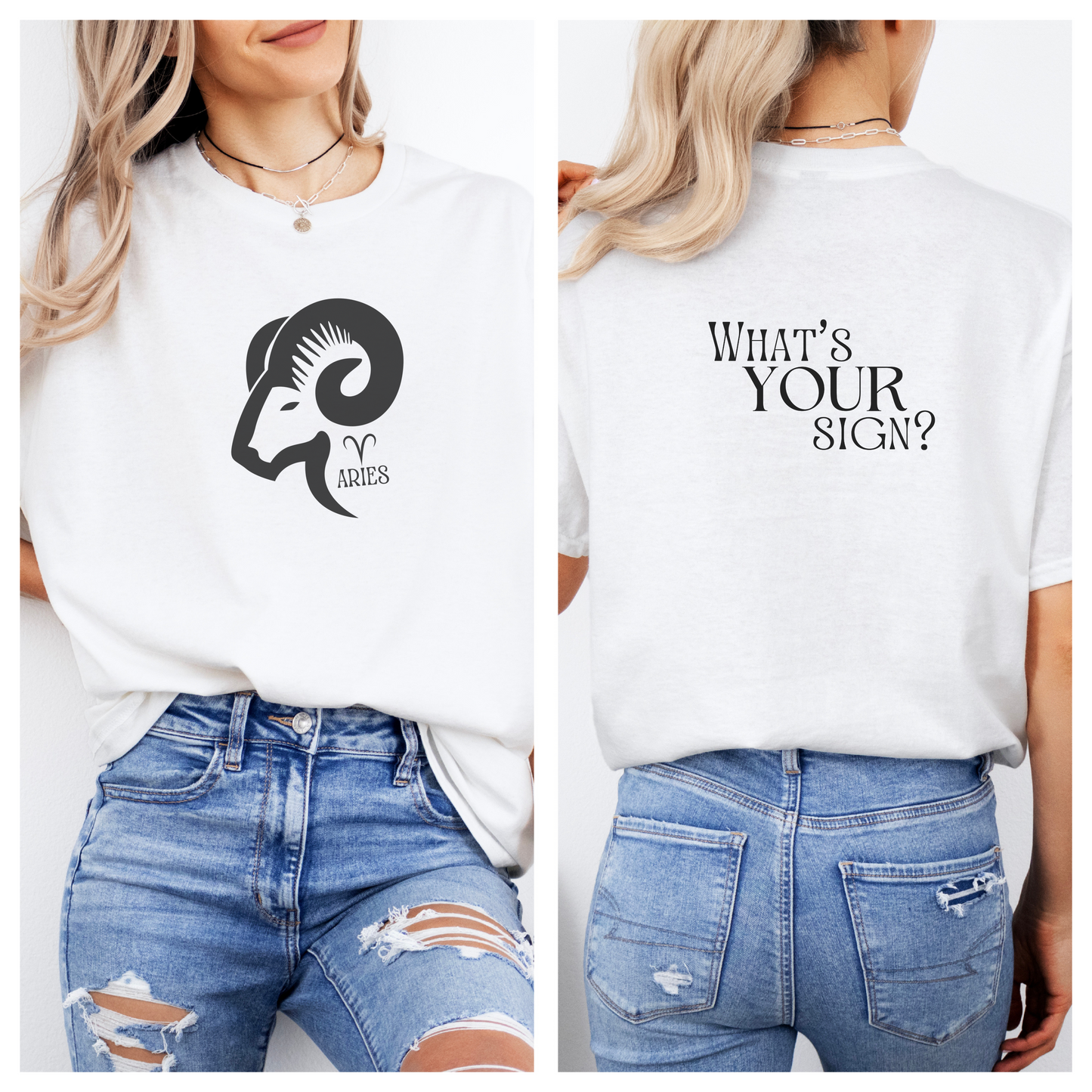 ARIES - Zodiac Sign Cotton Tee Collection | What's Your Sign