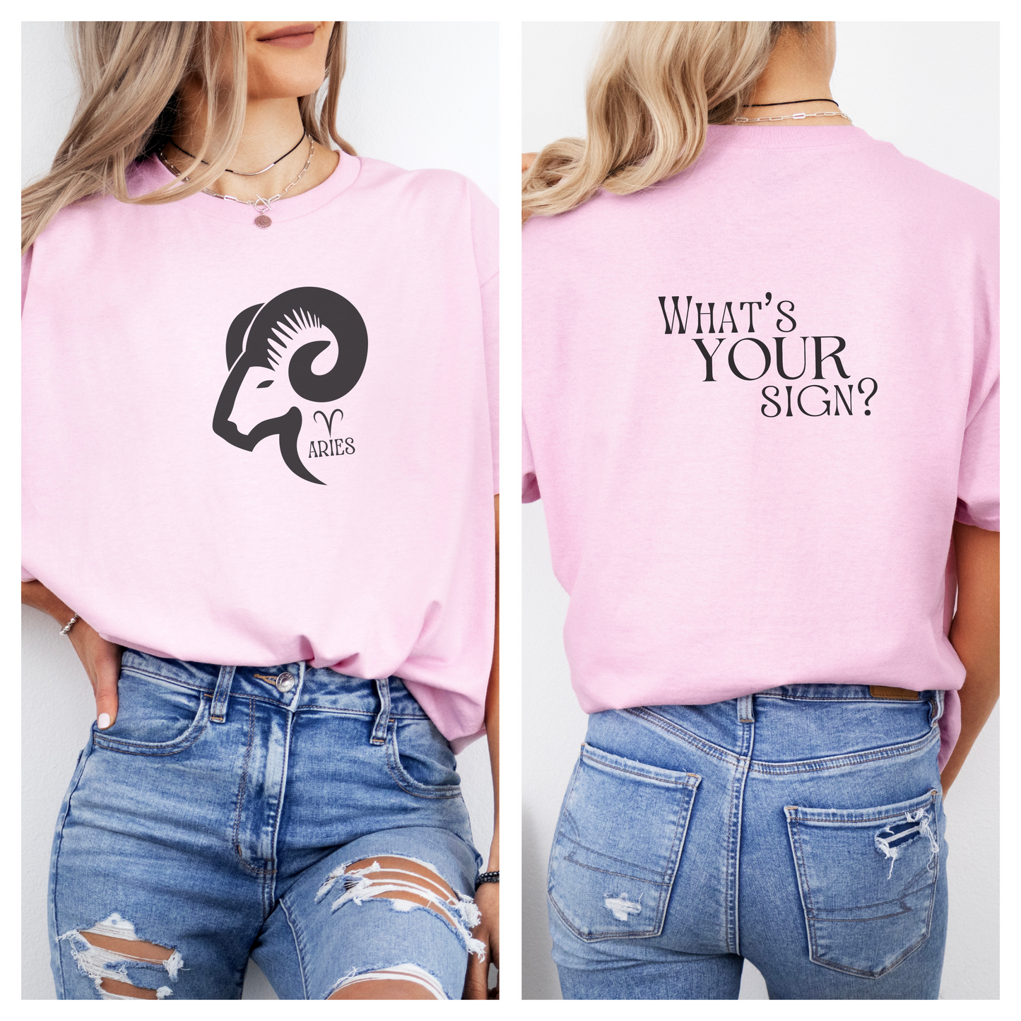 ARIES - Zodiac Sign Cotton Tee Collection | What's Your Sign