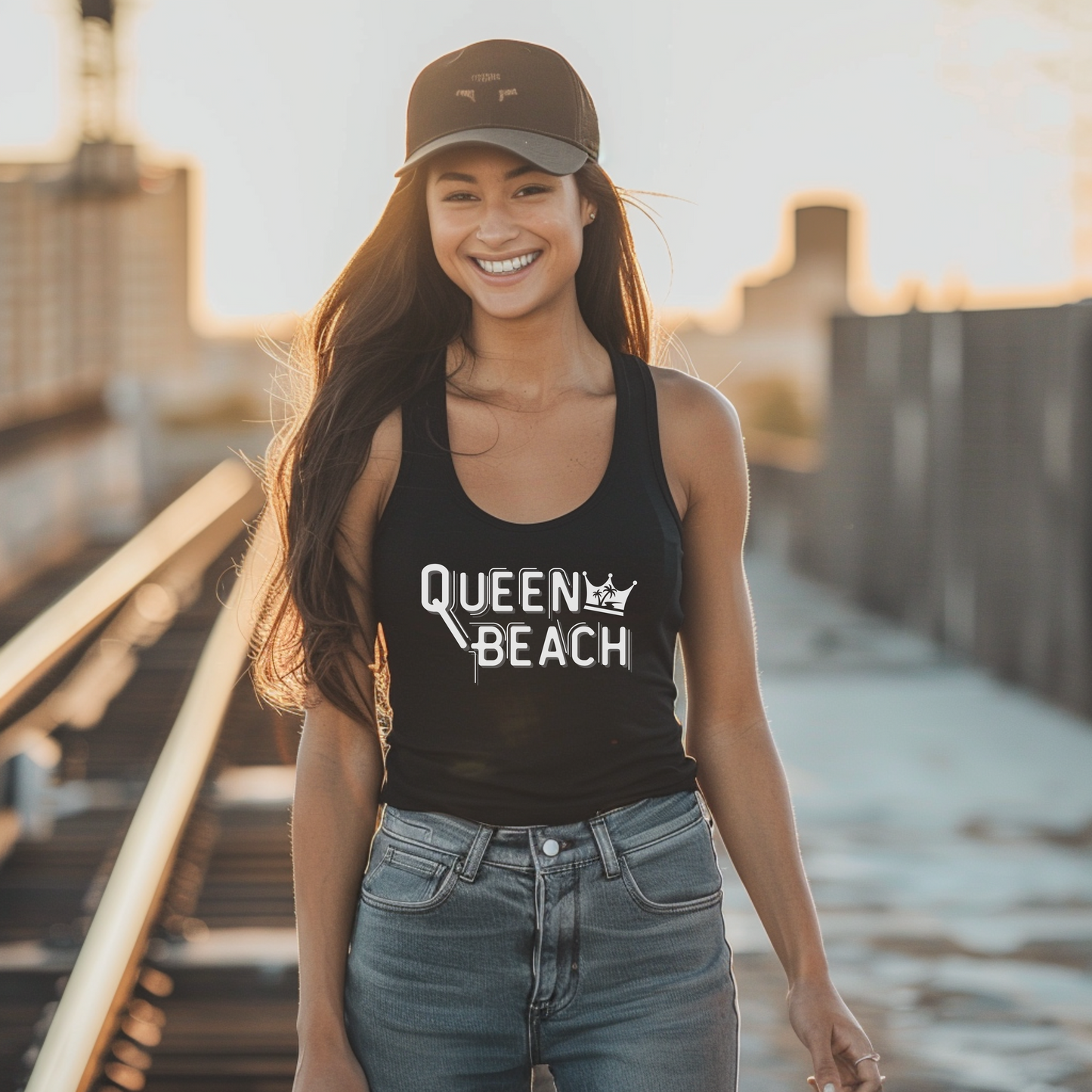 Queen Beach Summer Tank Top | Stylish Beach Summer Outfit | Summer Racerback Tank Tops For Women