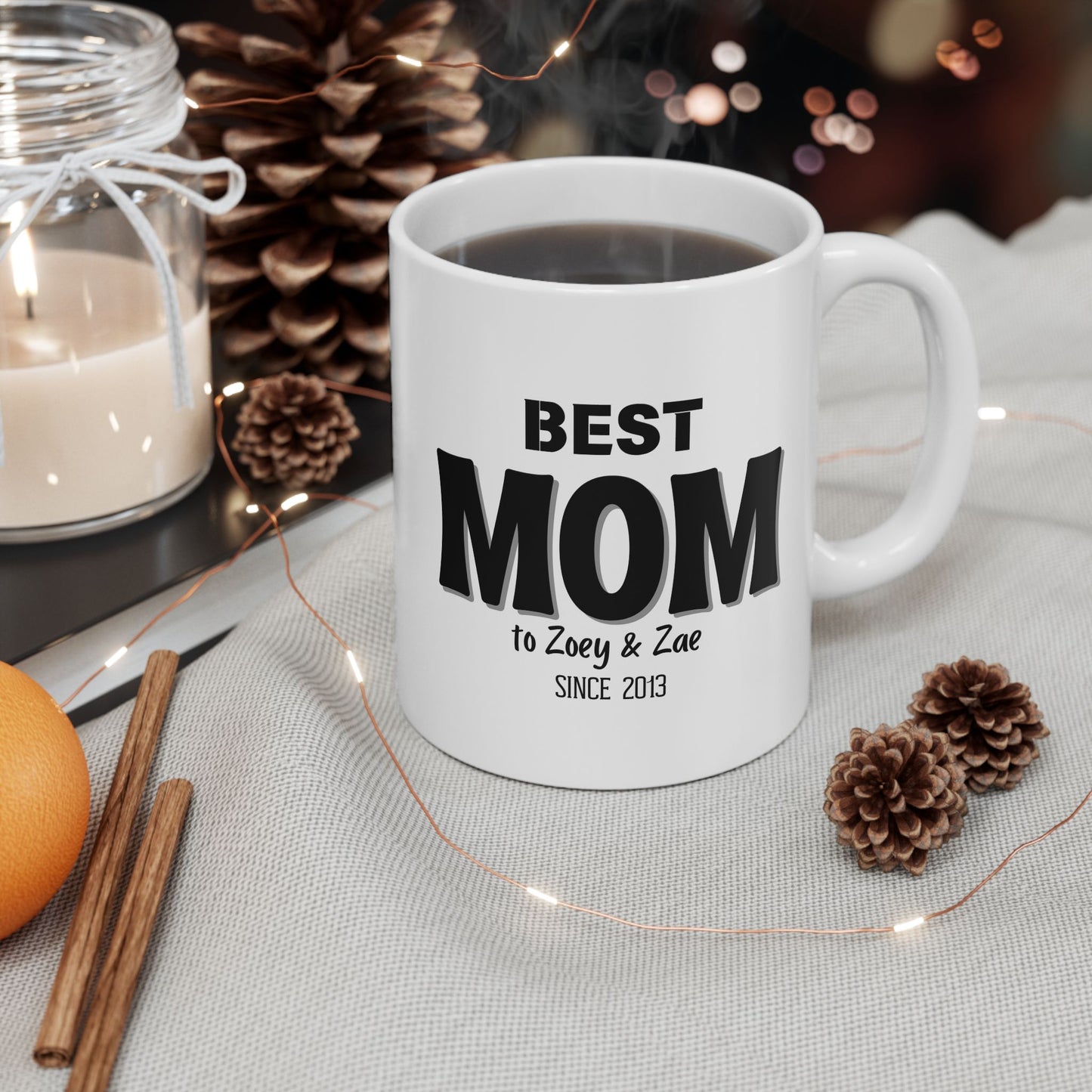 Personalized "Best Mom/Dad" Mug with Kids' Names and Year