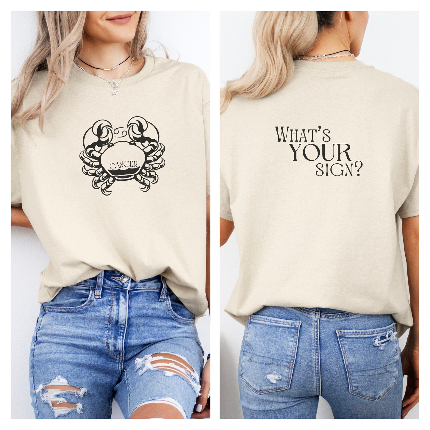 Cancer - Zodiac Sign Cotton Tee Collection | What's Your Sign