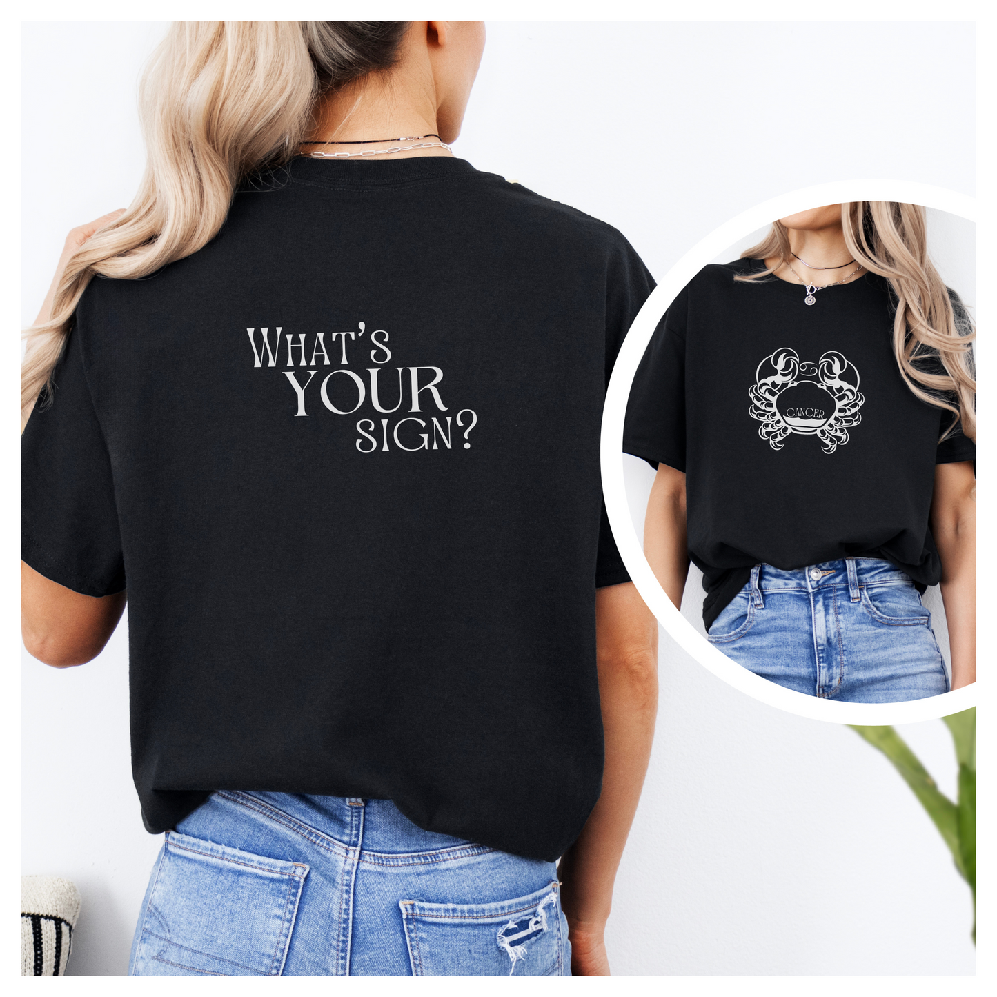 Cancer - Zodiac Sign Cotton Tee Collection | What's Your Sign