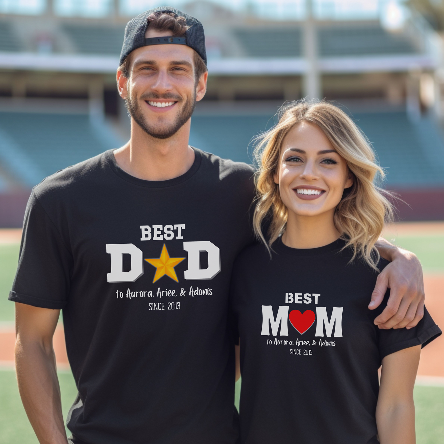 Personalized 'BEST DAD' Shirt | Kids' Names & Year