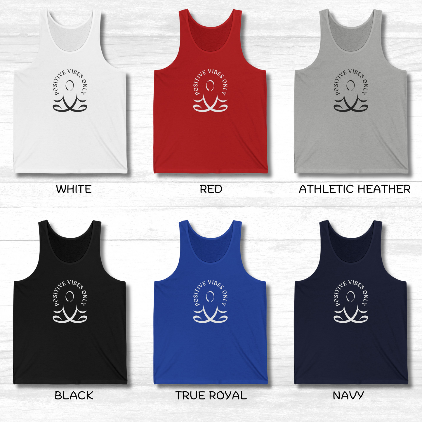 Positive Vibes Only Tank Top | Casual Vibe | Gym Wear | Unisex Summer Tank Tops