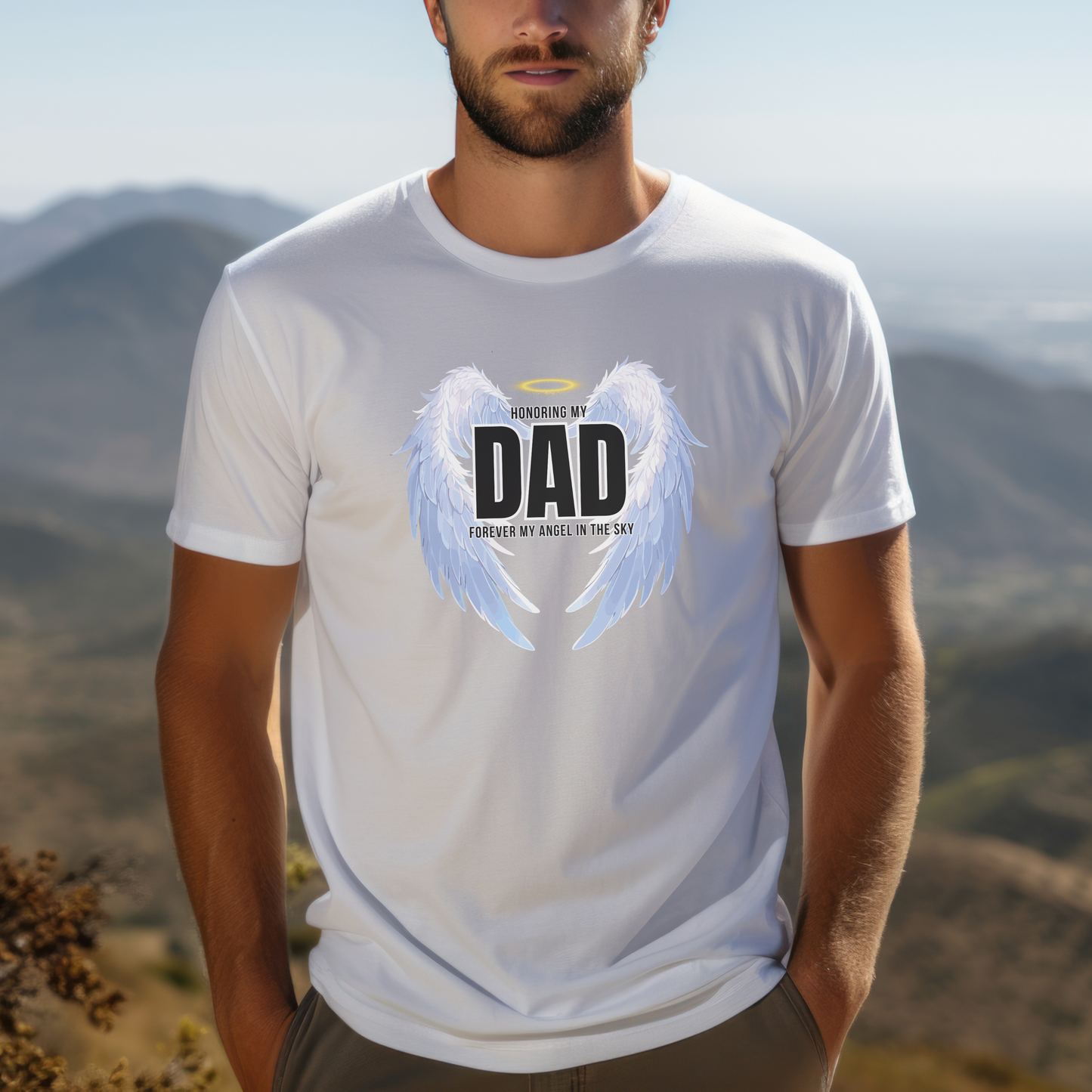 Honoring DAD Dedication Shirt with Wings