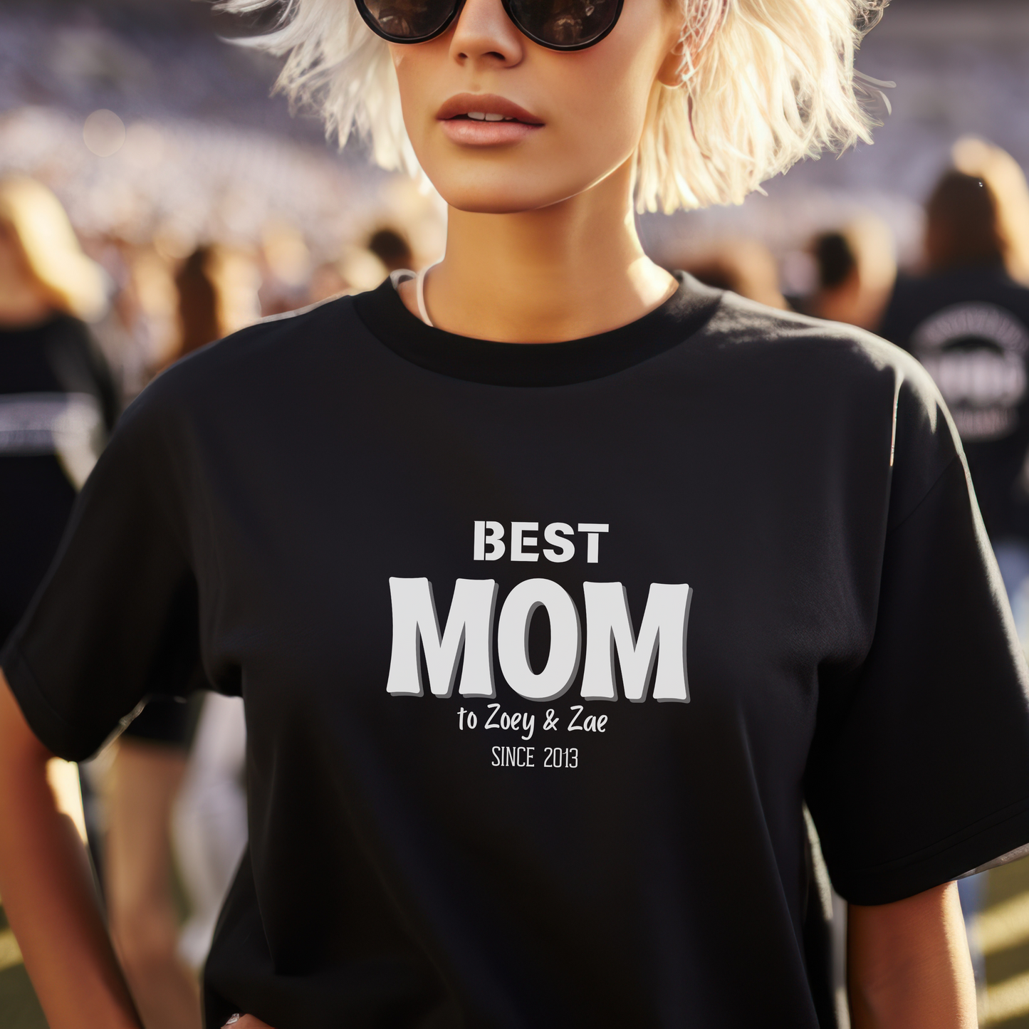 Personalized 'BEST MOM" Shirt | Kids' Names & Year