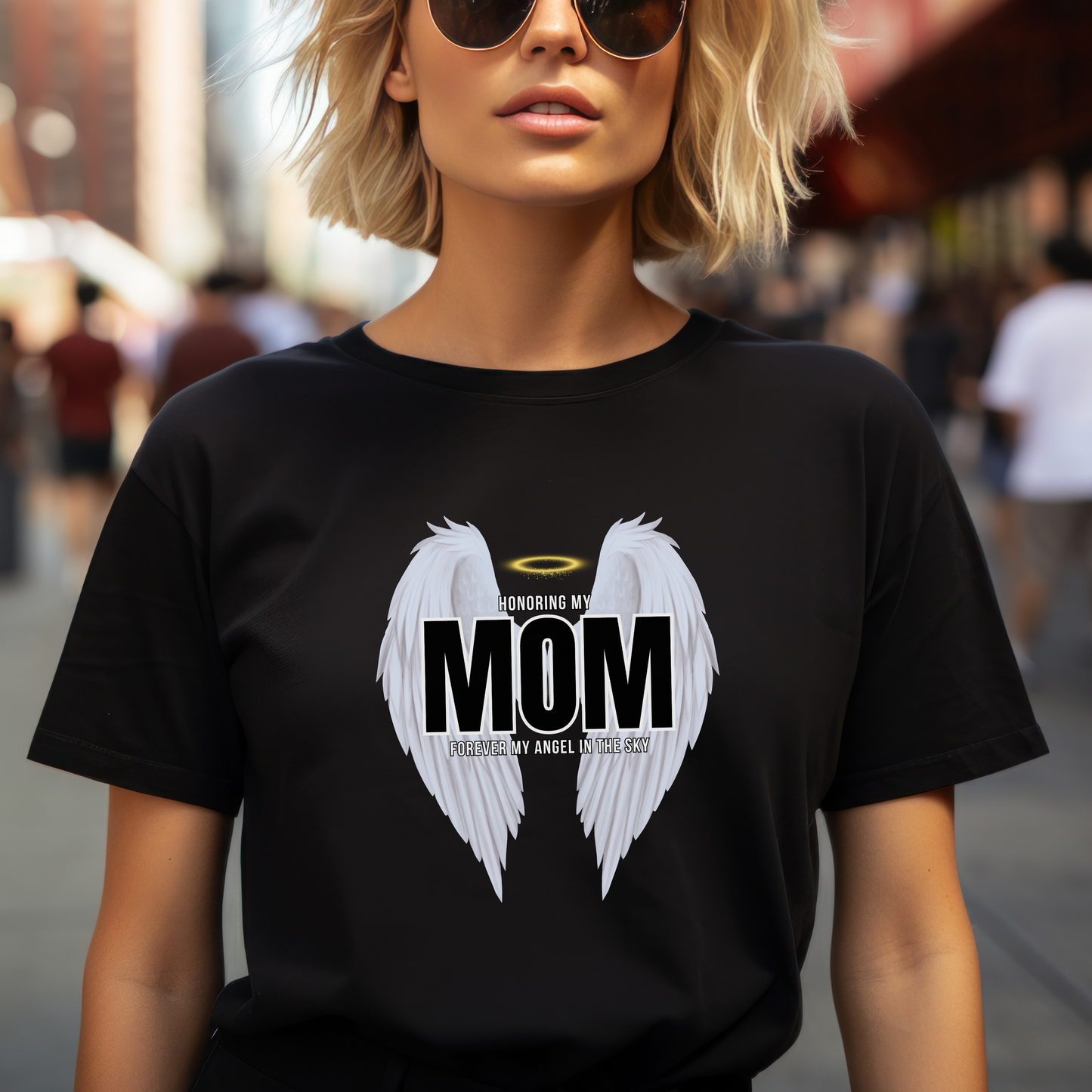 Honoring MOM Dedication Shirt with Wings