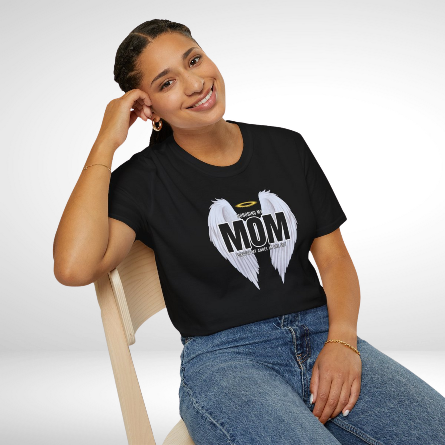 Honoring MOM Dedication Shirt with Wings