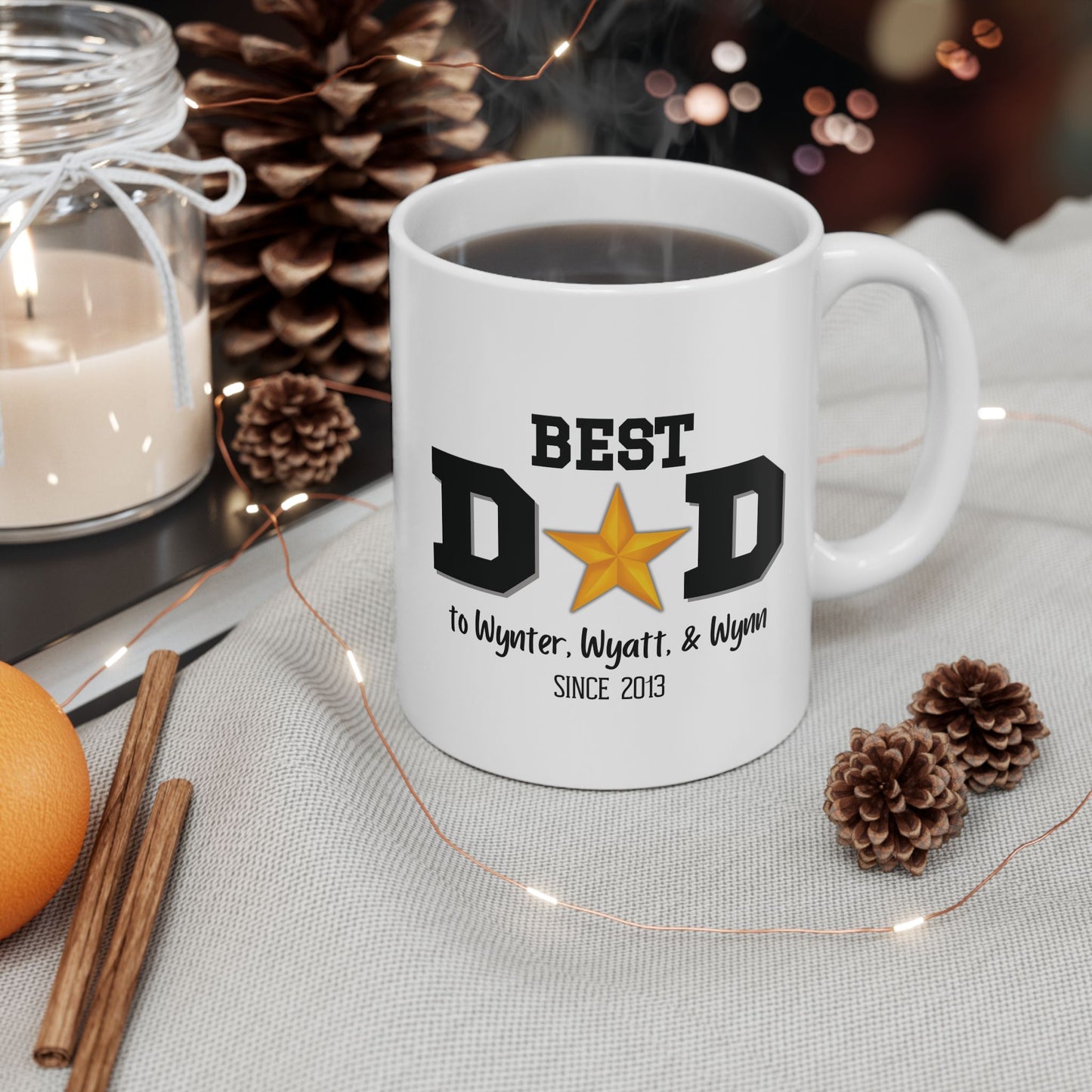 Personalized "Best Mom/Dad" Mug with Kids' Names and Year