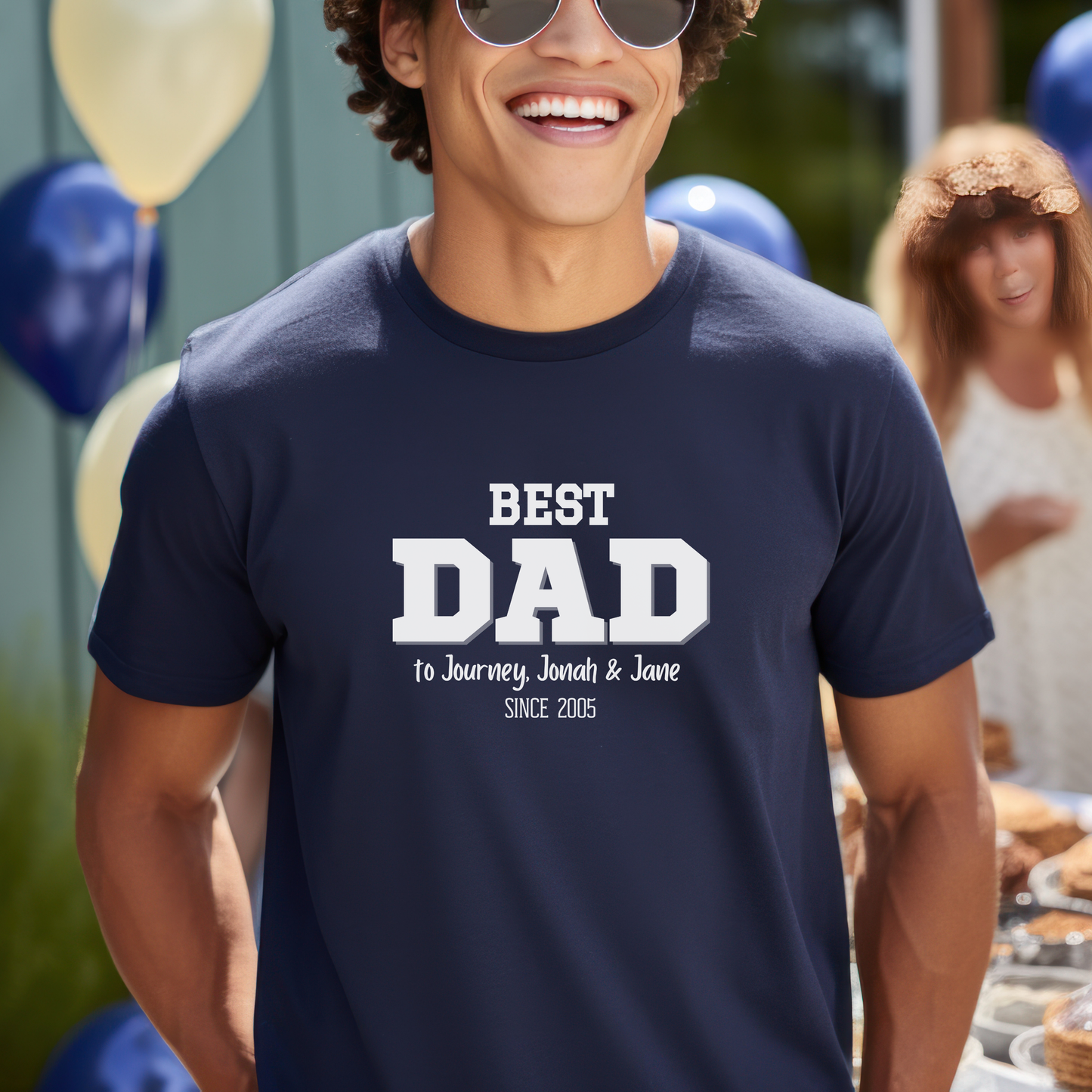 Personalized 'BEST DAD' Shirt | Kids' Names & Year