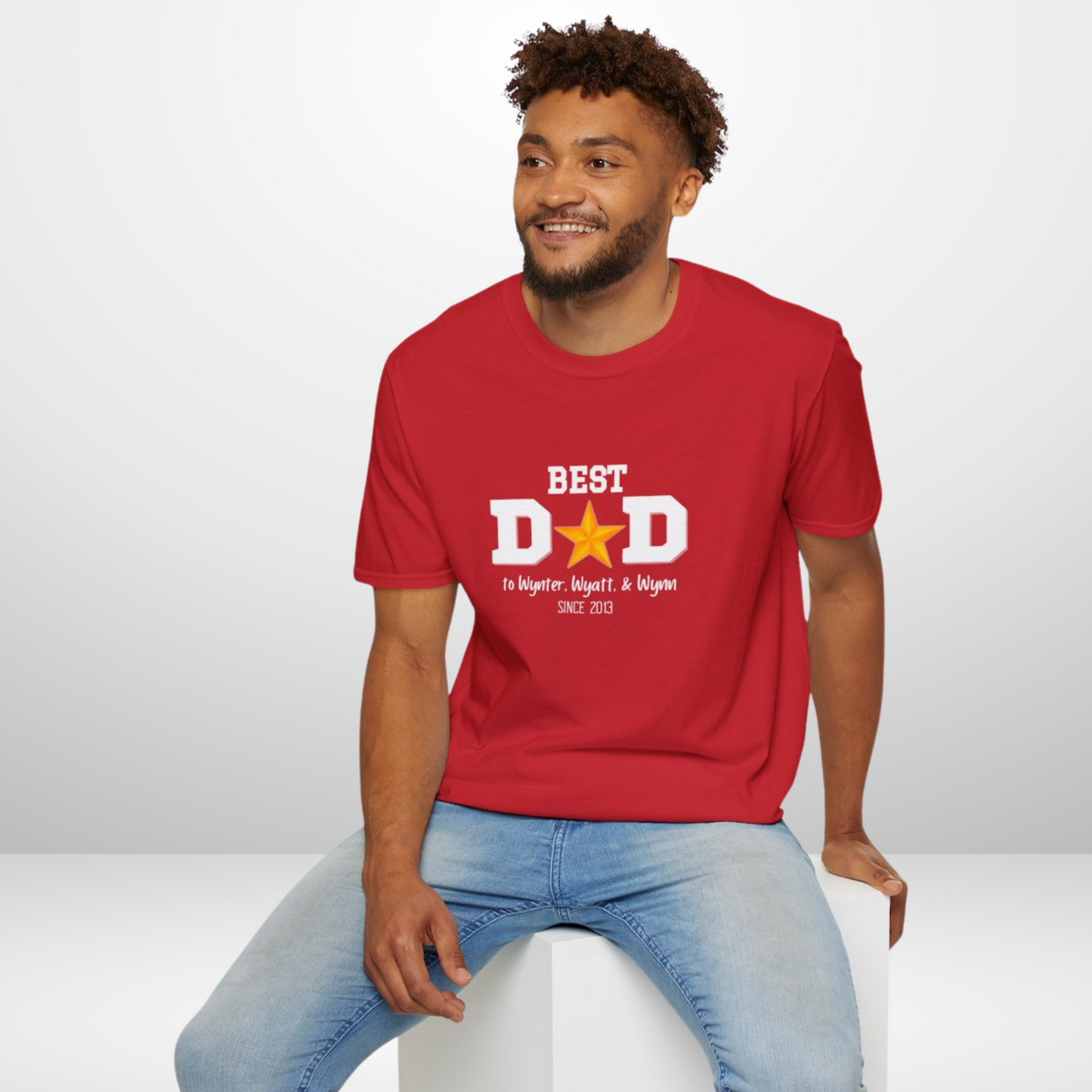 Personalized 'BEST DAD' Shirt | Kids' Names & Year