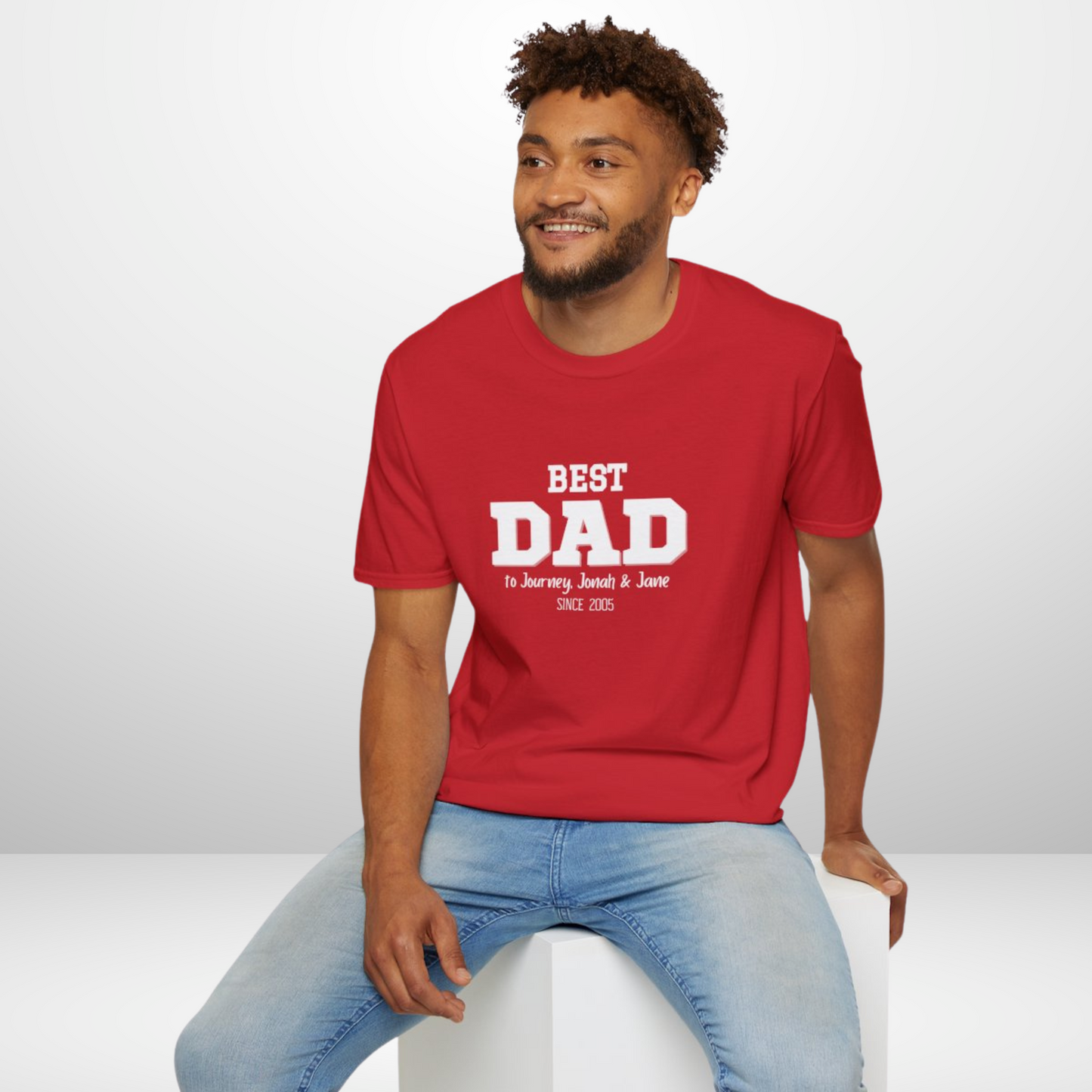 Personalized 'BEST DAD' Shirt | Kids' Names & Year