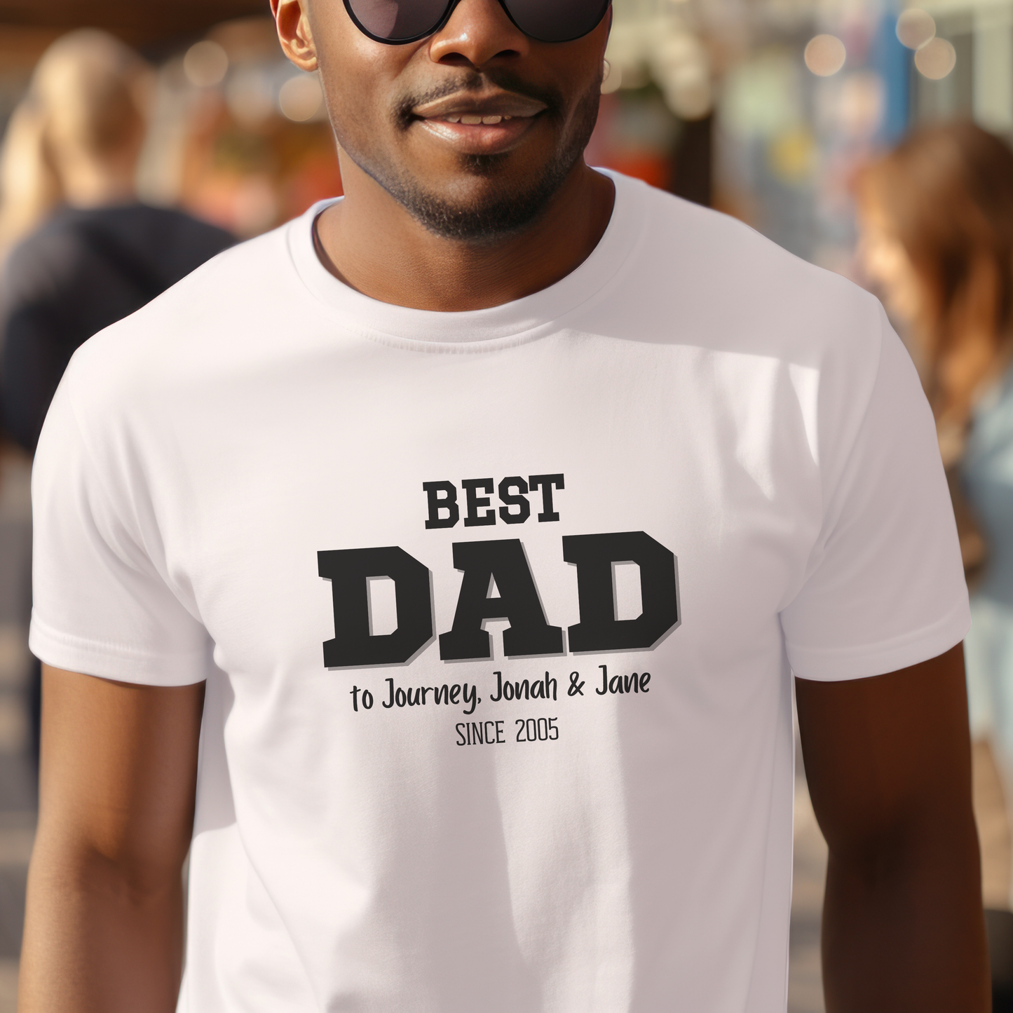 Personalized 'BEST DAD' Shirt | Kids' Names & Year