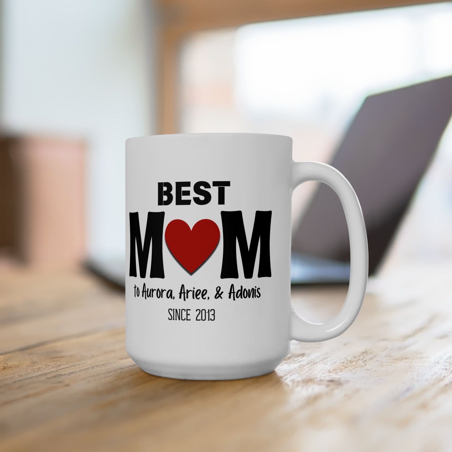 Personalized "Best Mom/Dad" Mug with Kids' Names and Year